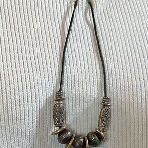 Elegant Silver and Gold Beaded Necklace